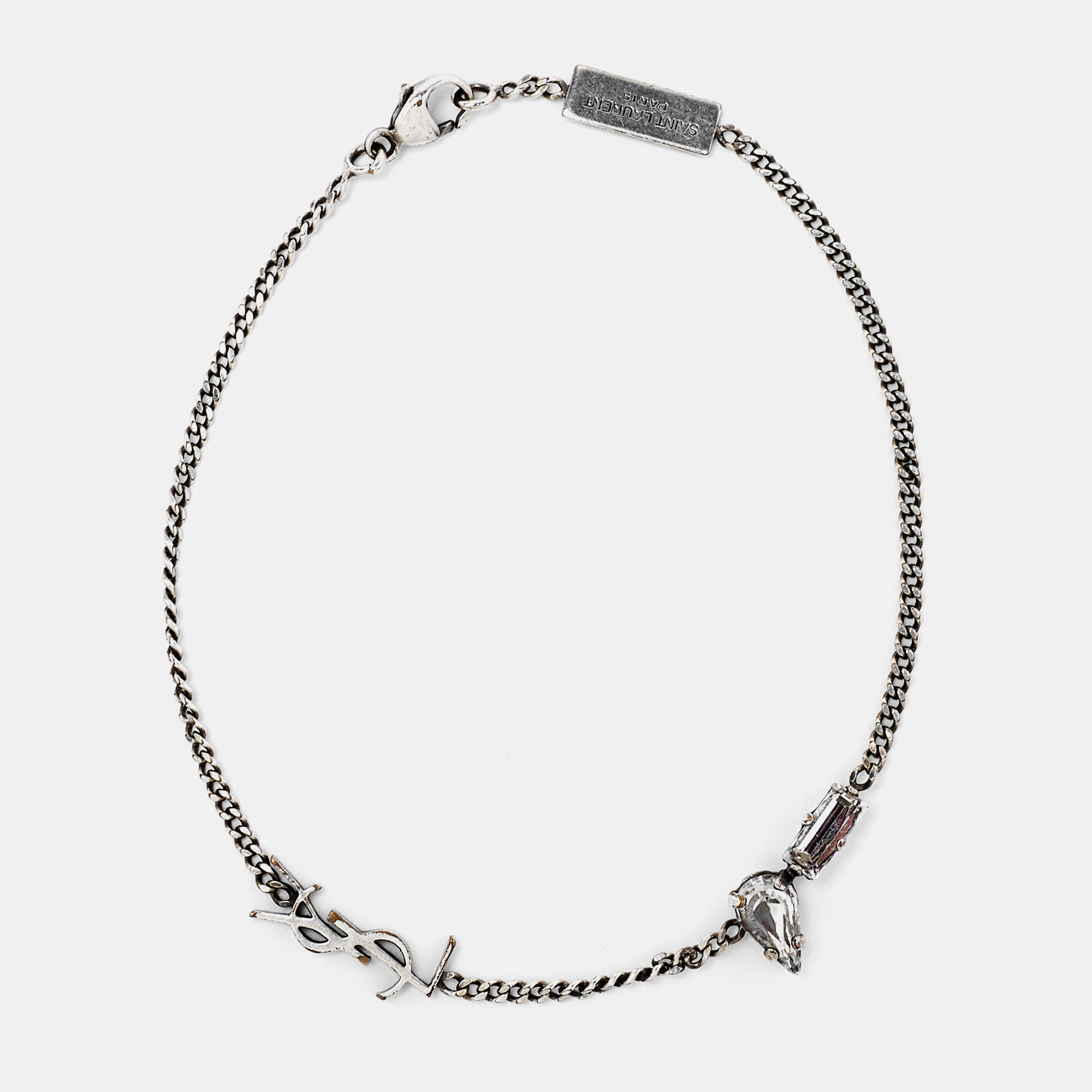 Saint Laurent Paris Silver Tone Opyum Charm Bracelet